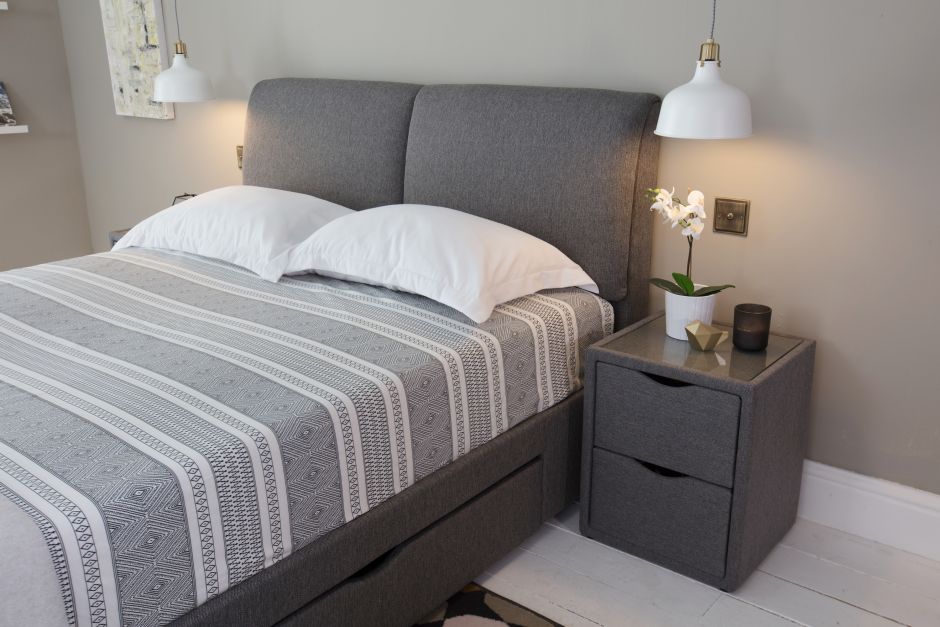 Crushed Velvet Ottoman TV Bed