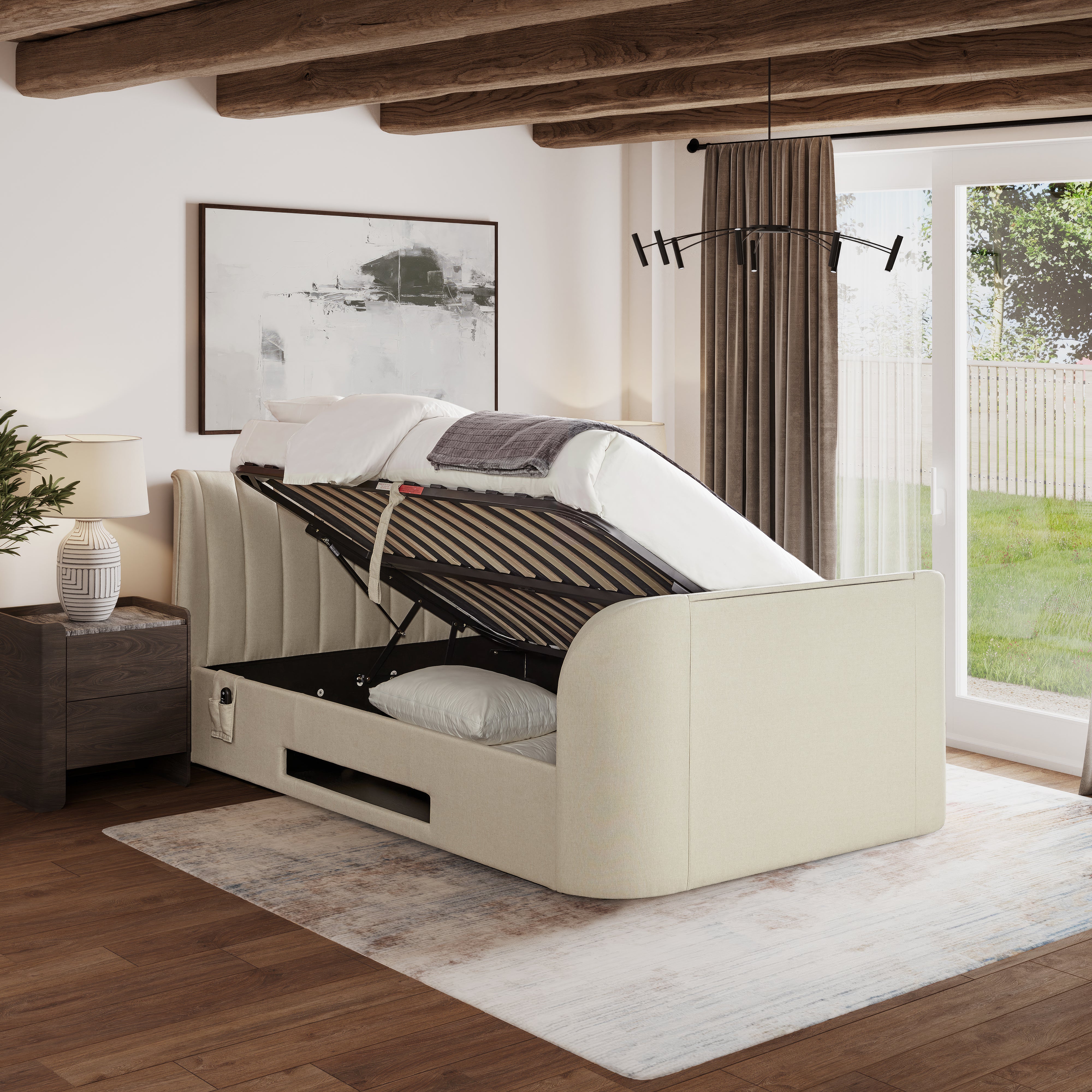 New Kinsley Ottoman Stone TV Bed