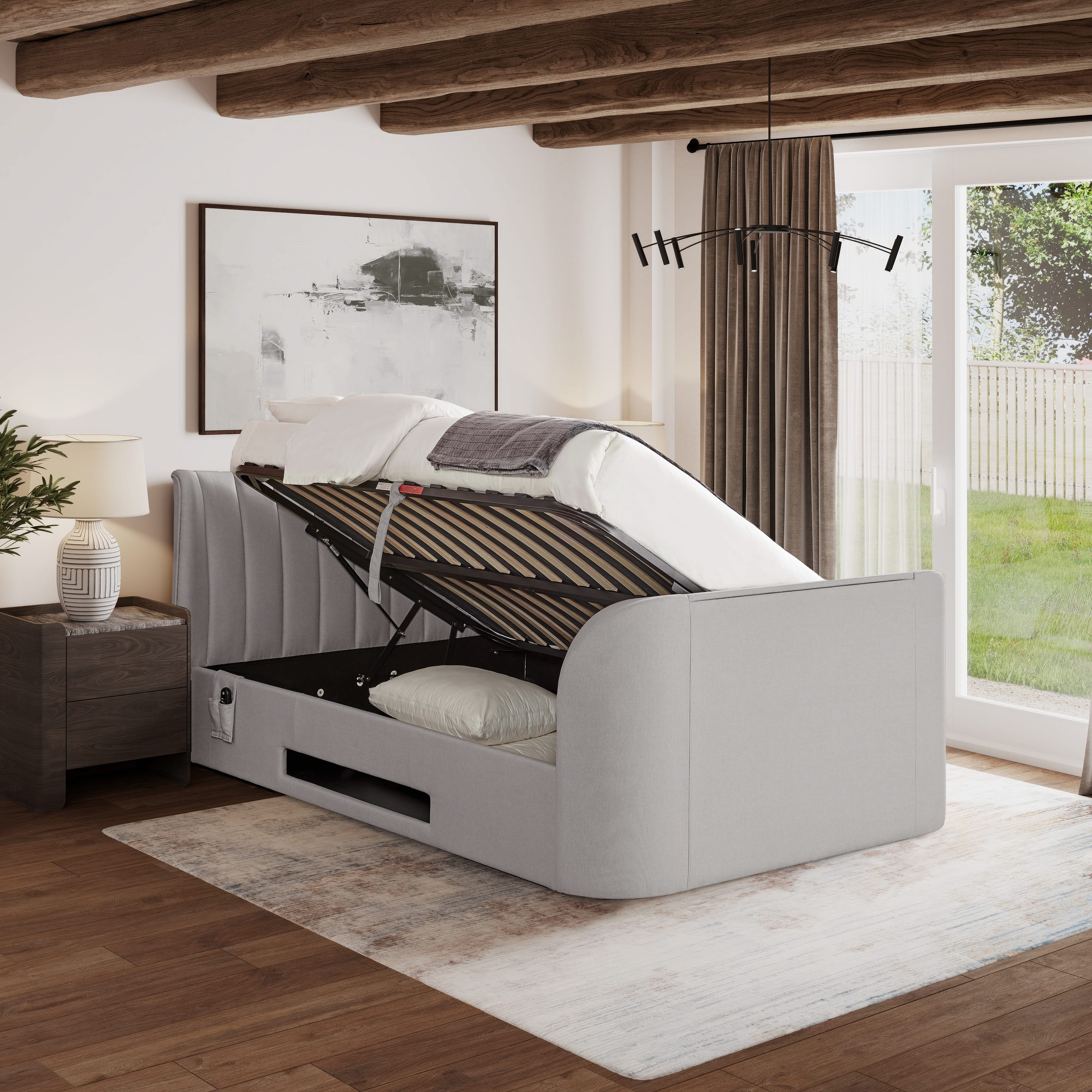 New Kinsley Ottoman Stone TV Bed