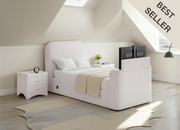 Arla Ottoman Single TV Bed in Luxury Natural Cream