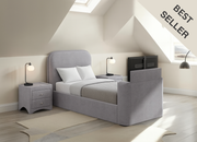 Arla Ottoman Single Storage TV Bed in Luxury Grey