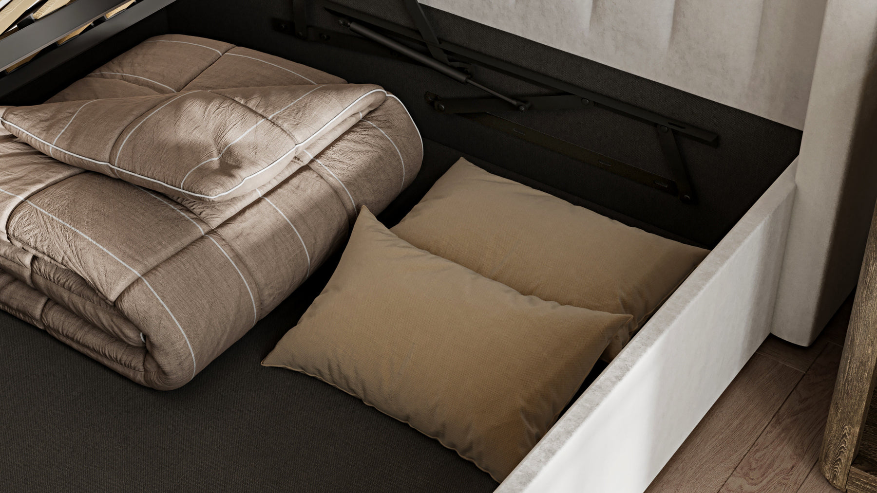 NEW Astra Ottoman TV Bed in Cream Velvet