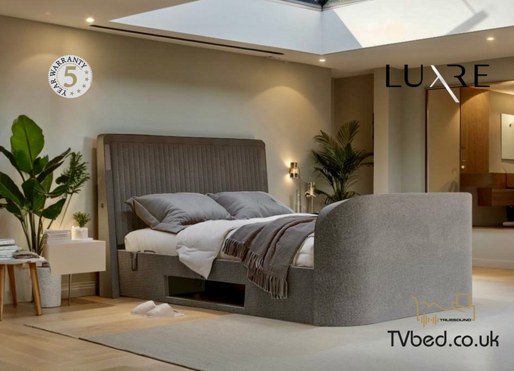 Immerse True Sound 5.1 Carbon Grey Ottoman TV Bed with USB Charging, Headphone Jack & 2 x  LED's