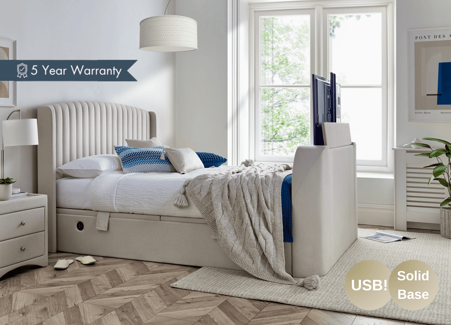 Essence Ottoman Natural Cream TV Bed