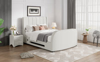 Solace Ottoman TV Bed  in Cream Velvet