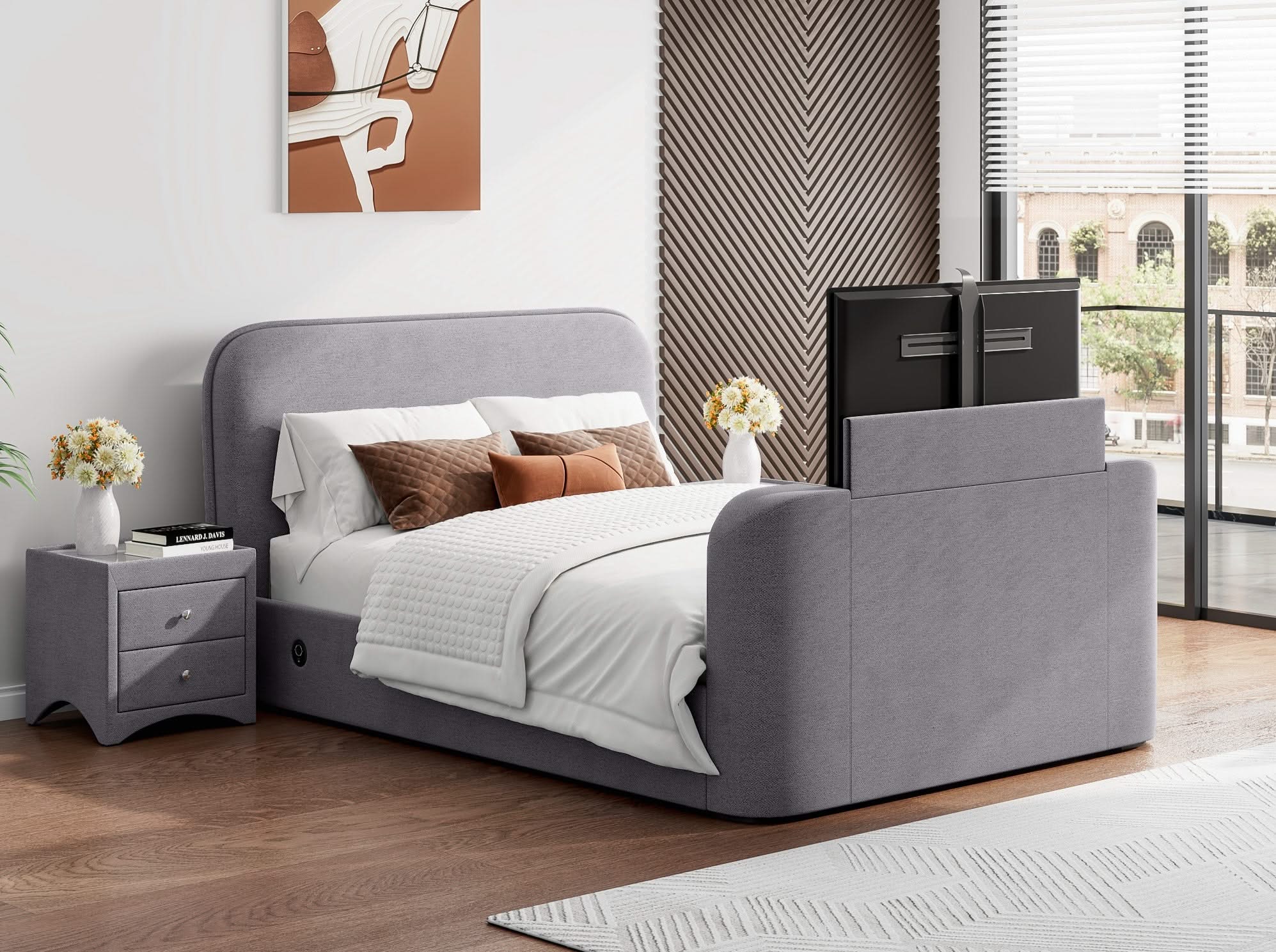King Size TV Bed Frame TV King Bed For Sale TV Bed