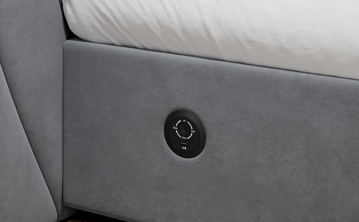 Valencia Grey Velvet Ottoman TV Bed with 2 Side Units with £600 OFF!