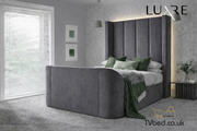 Hampton True Sound 5.1 Grey Velvet Ottoman TV Bed