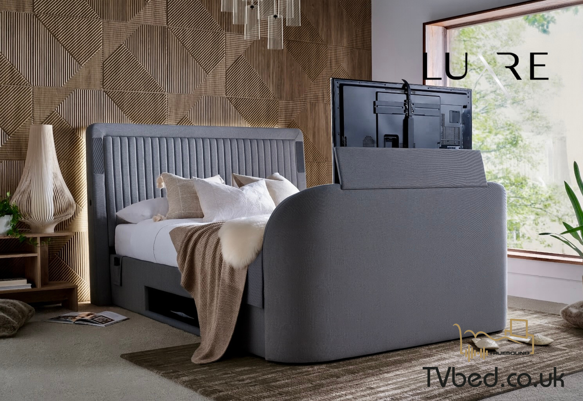 Immerse True Sound 5.1 Ottoman TV Bed in Carbon Grey