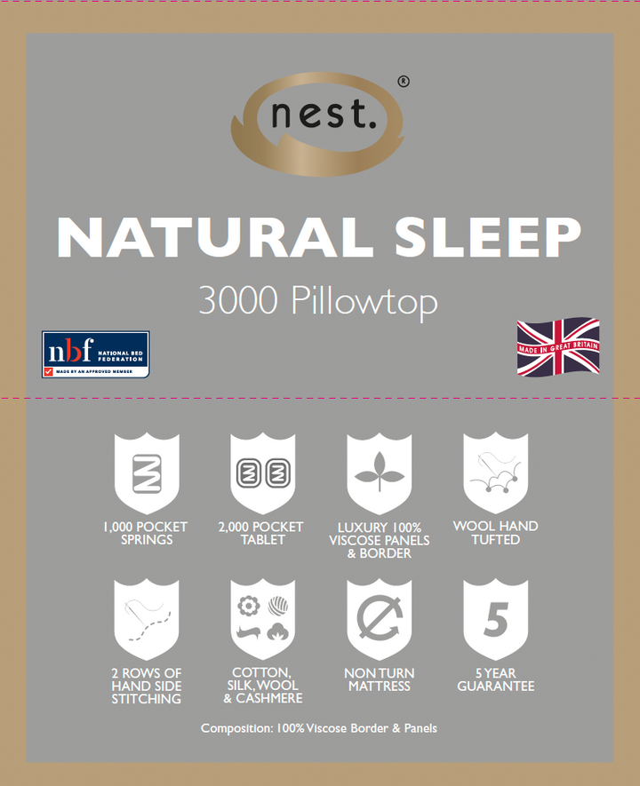 Nest Natural 3000 Pillow Top.