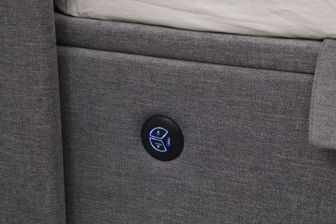 Atom Ottoman Storage TV Bed in Grey with USB Charging