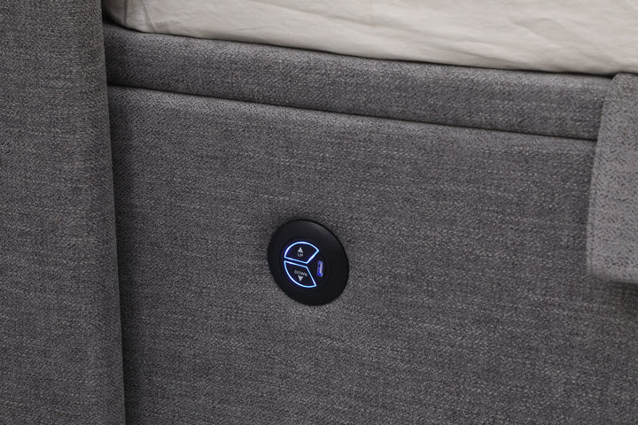 Atom Ottoman Storage TV Bed in Grey with USB Charging