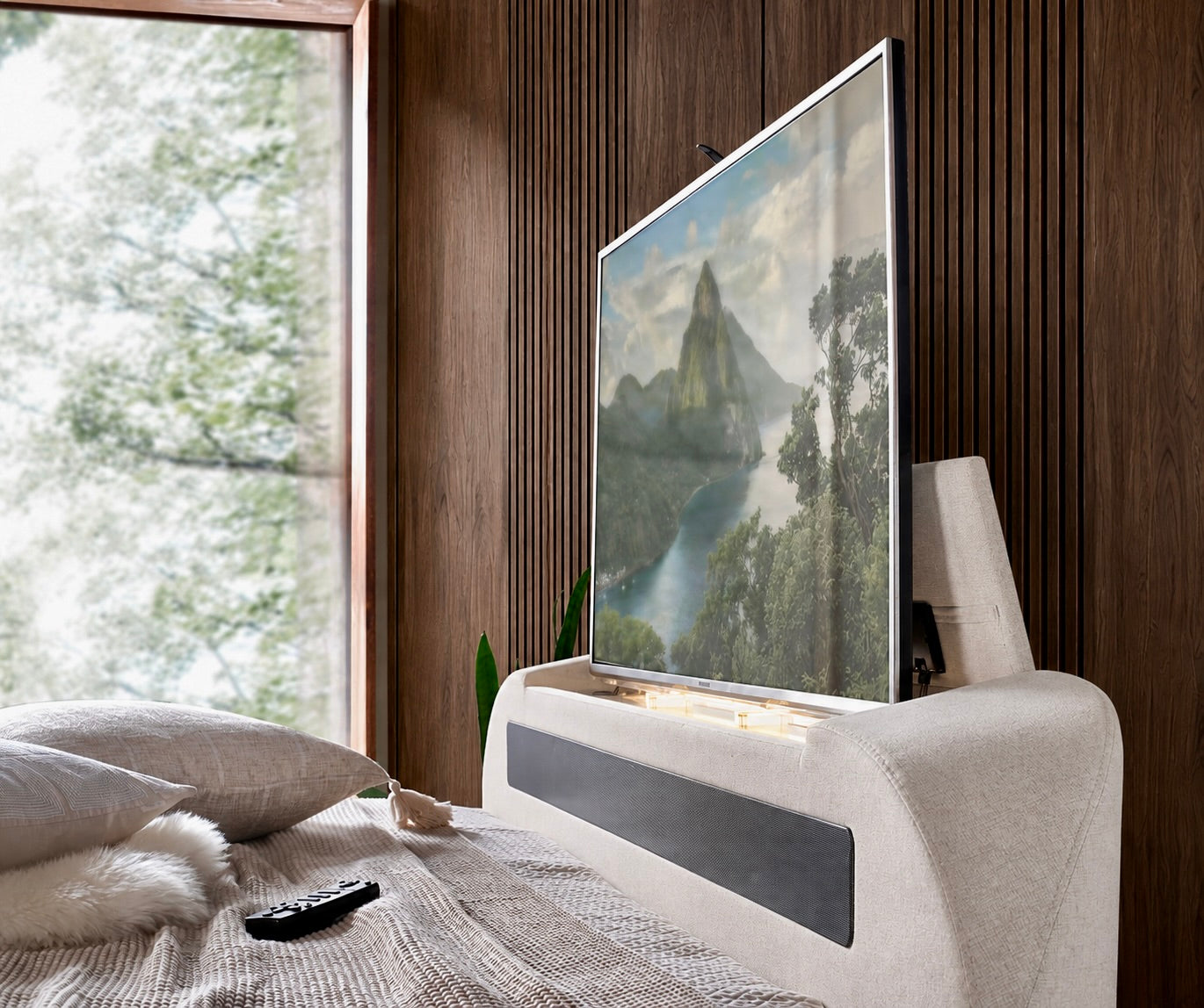 Immerse TrueSound® 5.1 TV Bed in Soft Cream