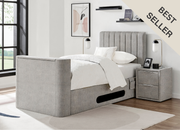 Lynx Single Ottoman TV Bed In Pebble Grey