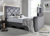 EX DISPLAY Stanford True Sound 5.1 Grey Velvet Ottoman TV Bed