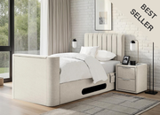 Lynx Single Ottoman TV Bed In Pebble Stone