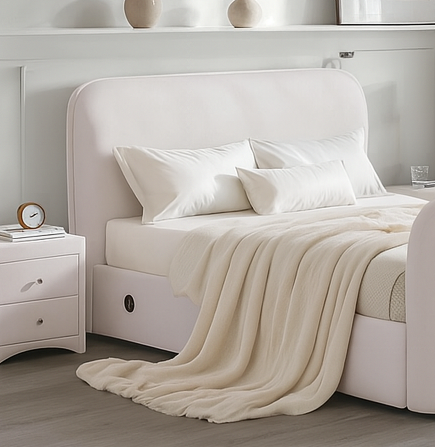 Arla Ottoman TV Bed in Luxury Natural Cream