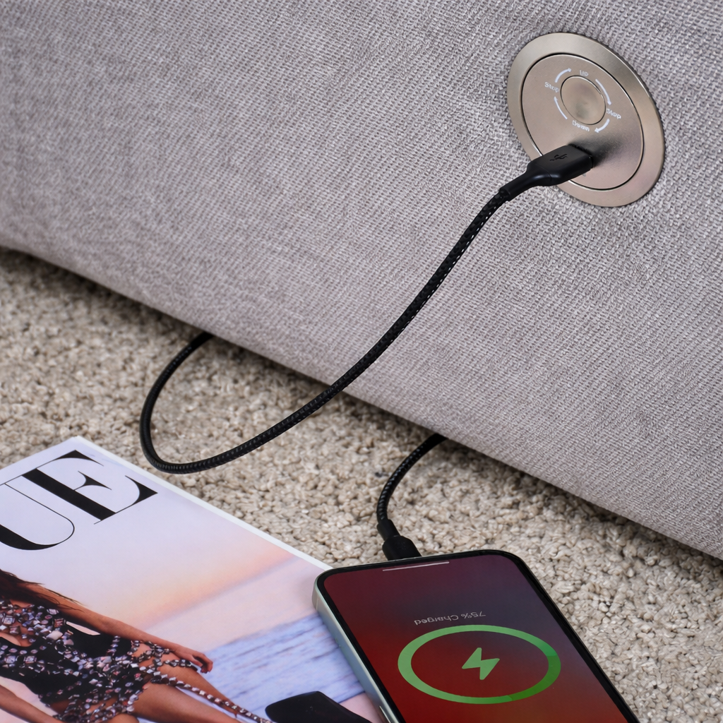 Arla Ottoman Single Storage TV Bed in Luxury Grey