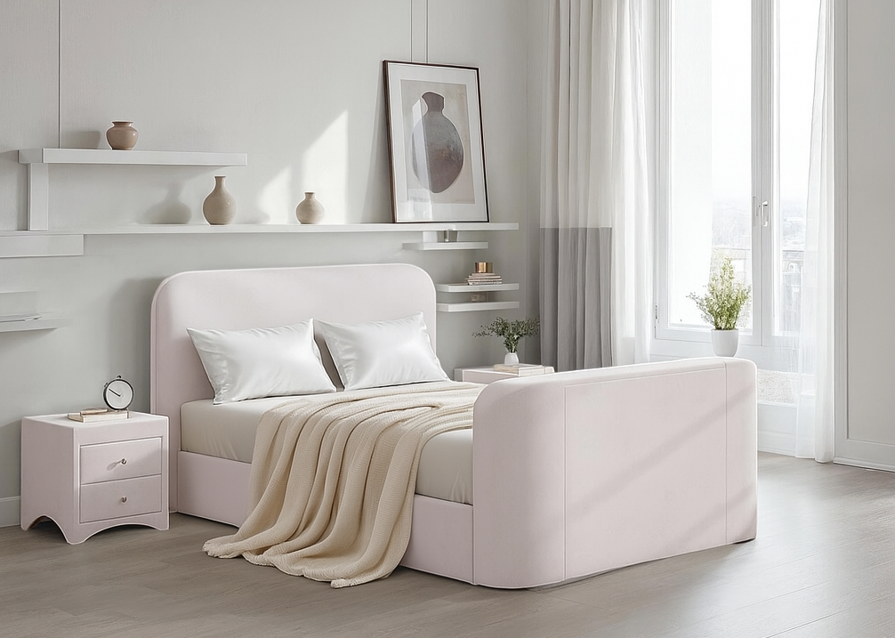 Arla Ottoman TV Bed in Luxury Natural Cream