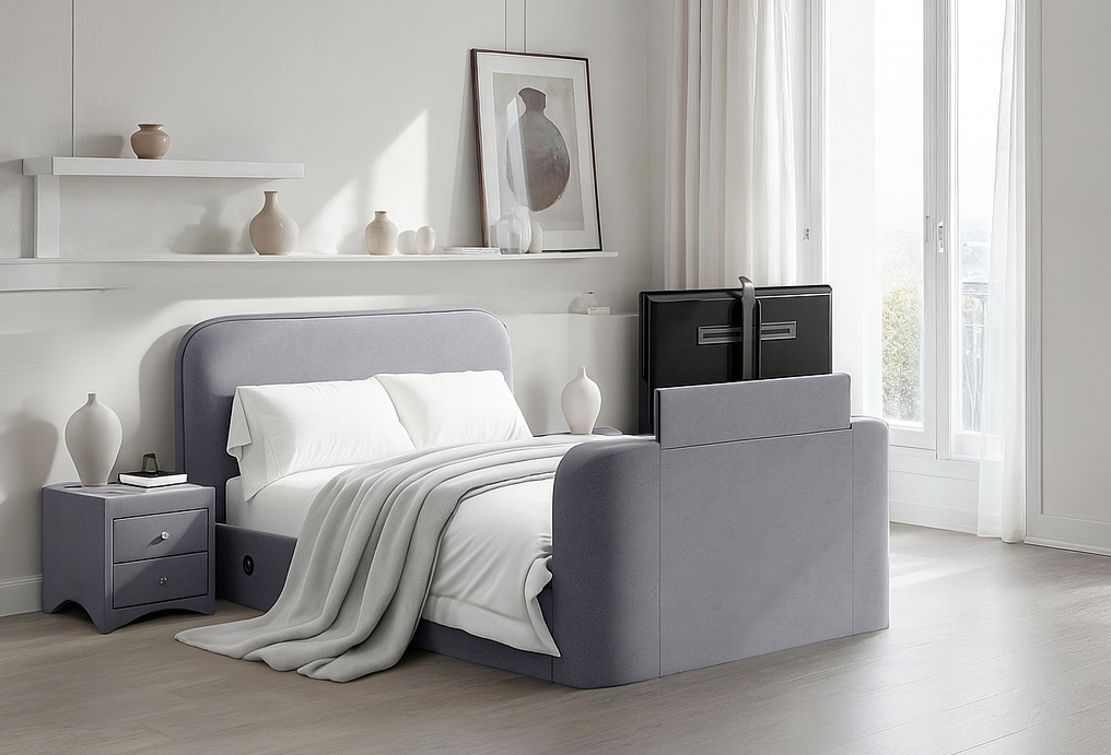 Arla Ottoman TV Bed in Luxury Grey