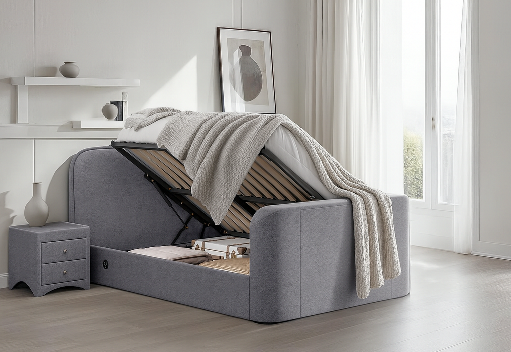 Arla Ottoman TV Bed in Luxury Grey