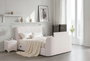 Arla Ottoman TV Bed in Luxury Natural Cream