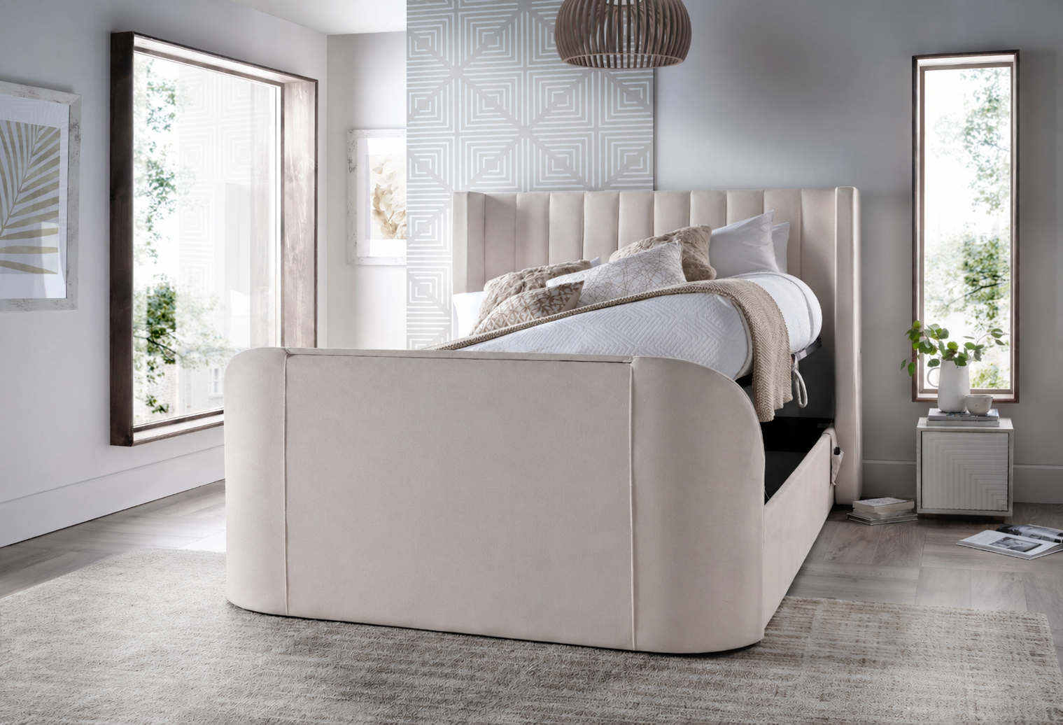 Astra Ottoman TV Bed in Soft Cream
