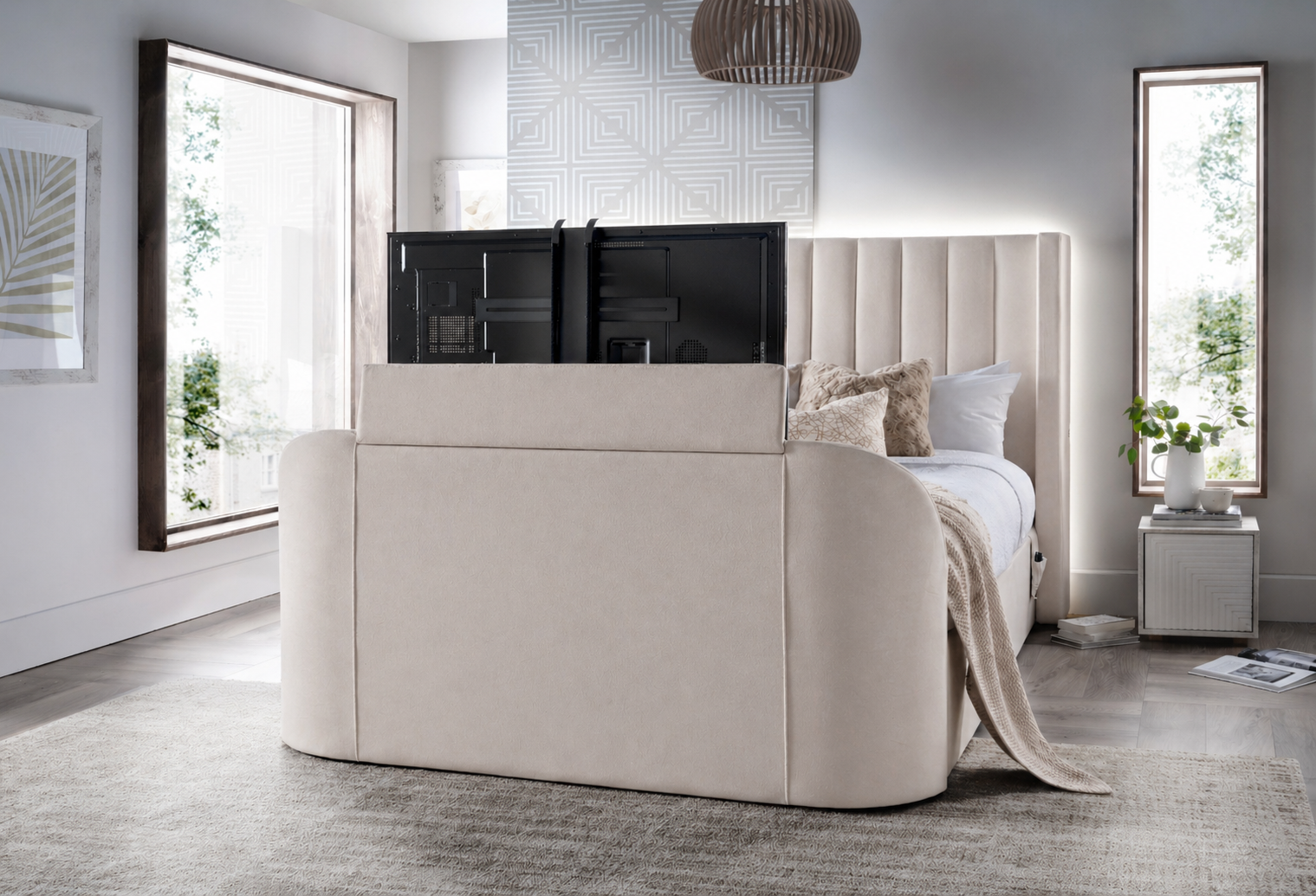 Astra Ottoman TV Bed in Soft Cream