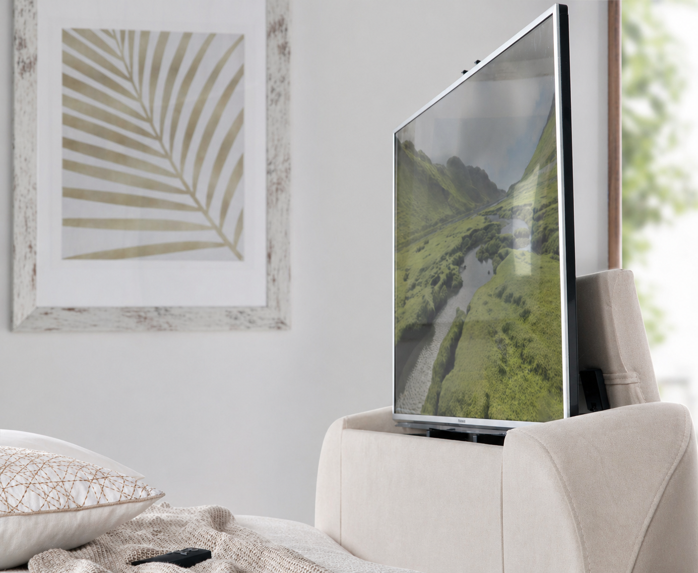 Astra Ottoman TV Bed in Soft Cream