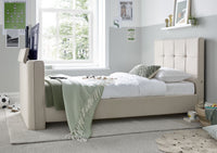 Alpha Manual Single TV Bed In Light Stone