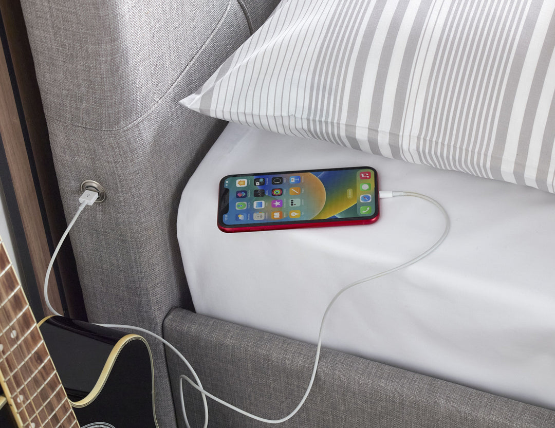 Alpha Manual Single TV Bed In Grey - 32" TV Capacity with USB Charging with £100.00 OFF!