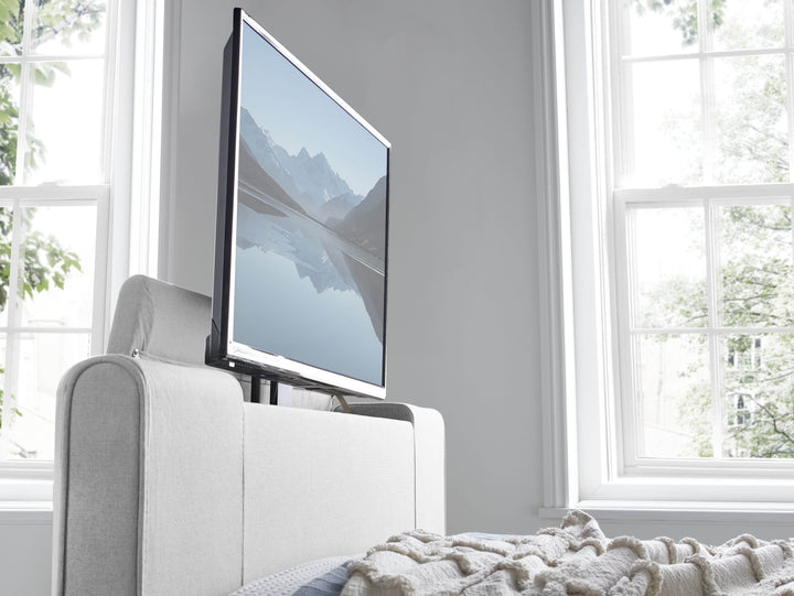 Alpha TV Bed In Light Stone - 43" TV Capacity with USB Charging