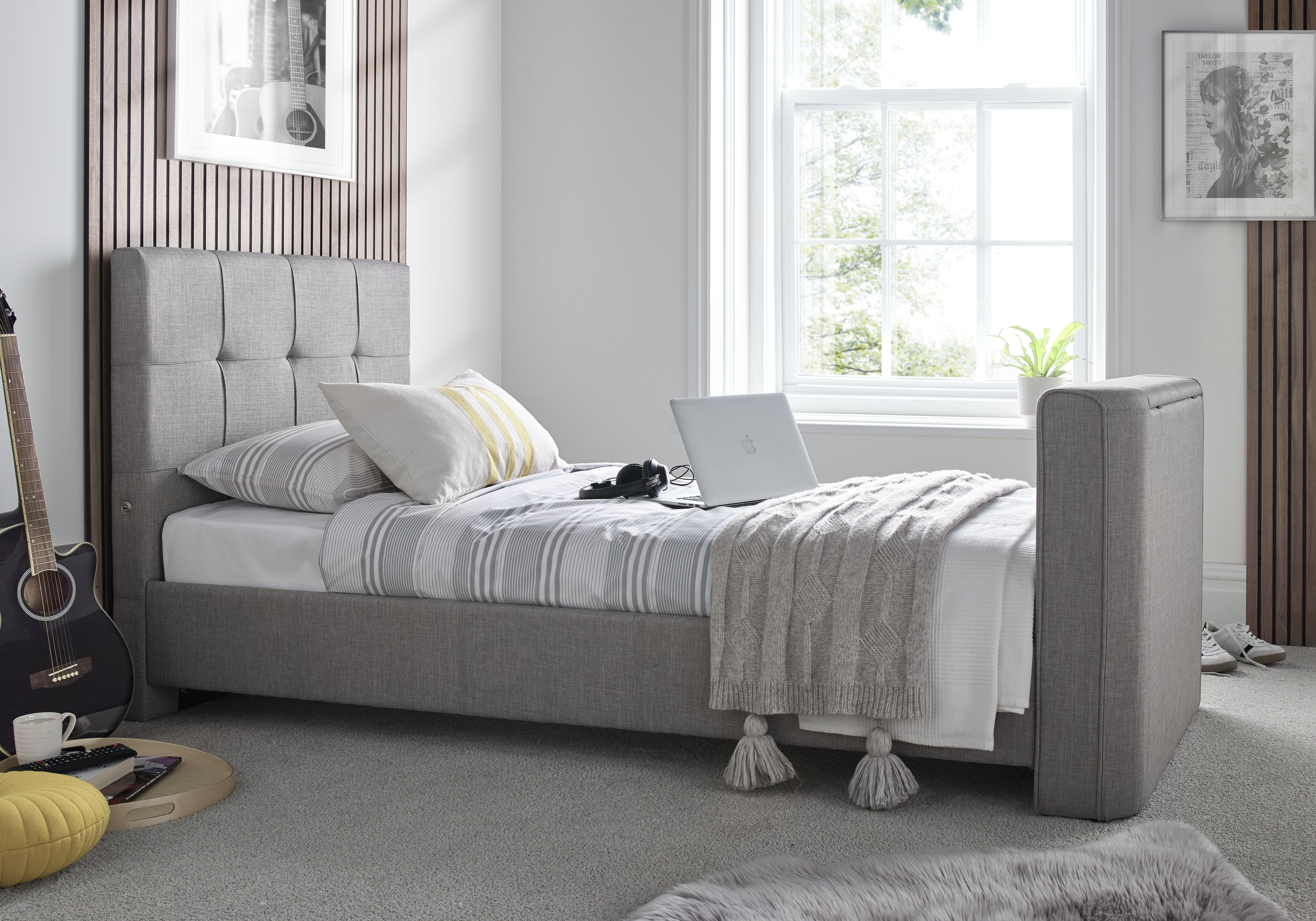 Alpha Manual Single TV Bed In Grey
