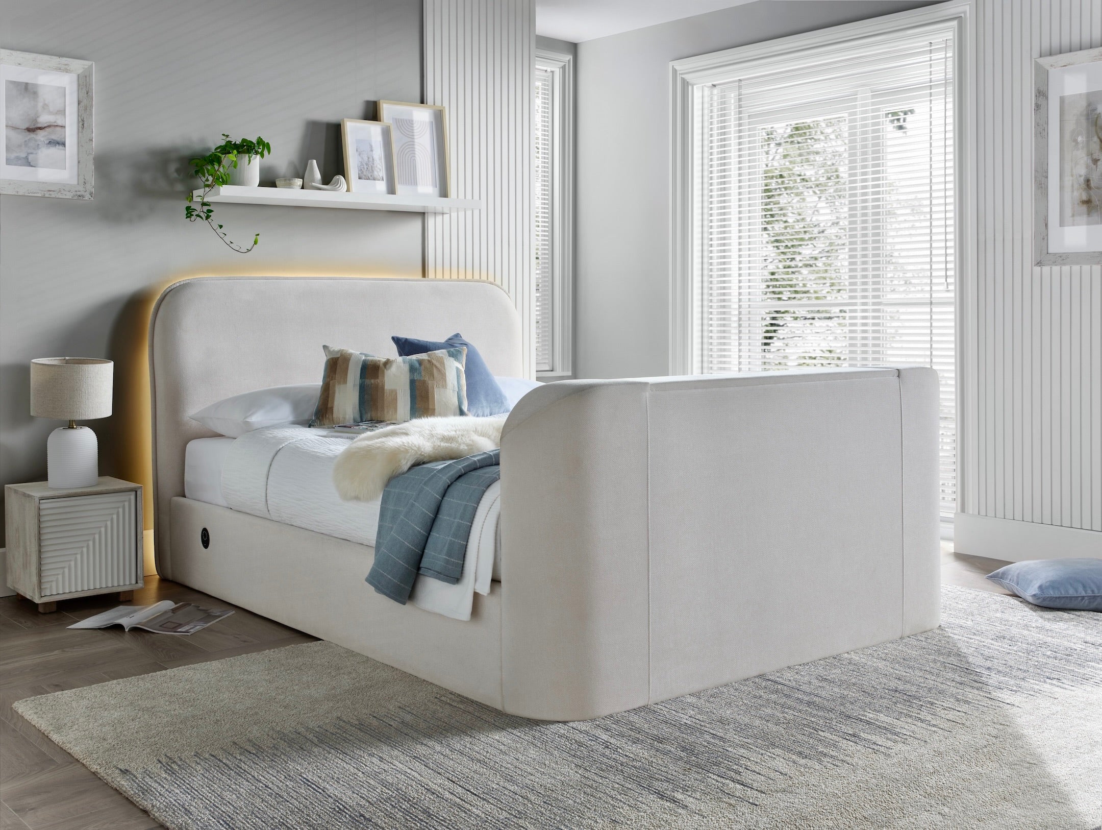 Arla Ottoman TV Bed in Luxury Cream