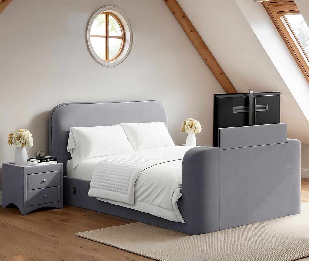 Arla Ottoman TV Bed in Luxury Grey