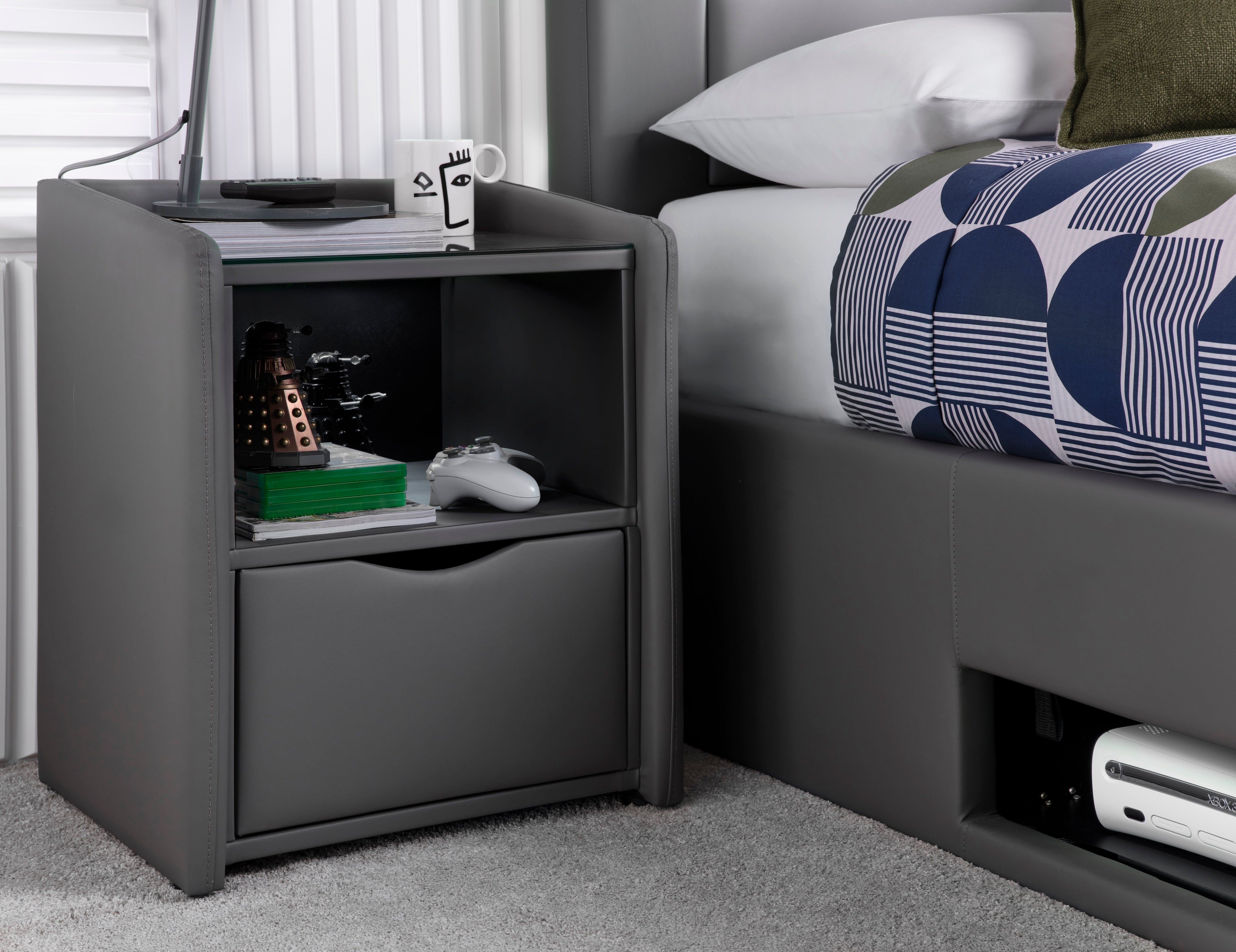 Merlin Side Unit with Wireless Charger & Multi Colour LED's