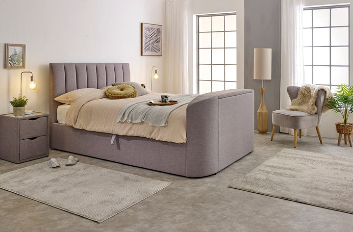 Capella TV Bed  in Steel Grey (non ottoman)