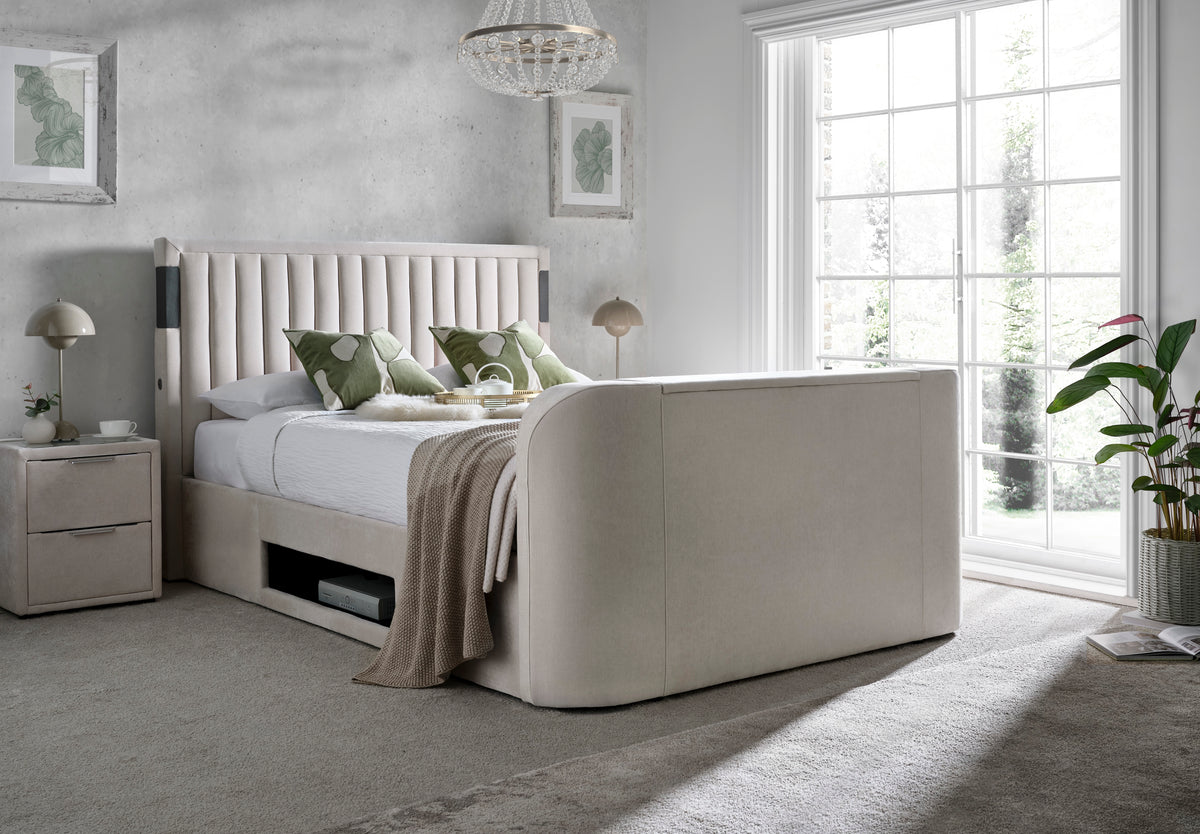 Chelmsford TrueSound® 5.1 TV Bed in Soft Cream