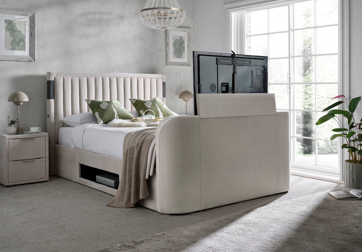 Chelmsford TrueSound® 5.1 TV Bed in Soft Cream