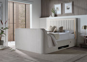 Lumas Ottoman TV Bed with Surround LED in Plush Cream