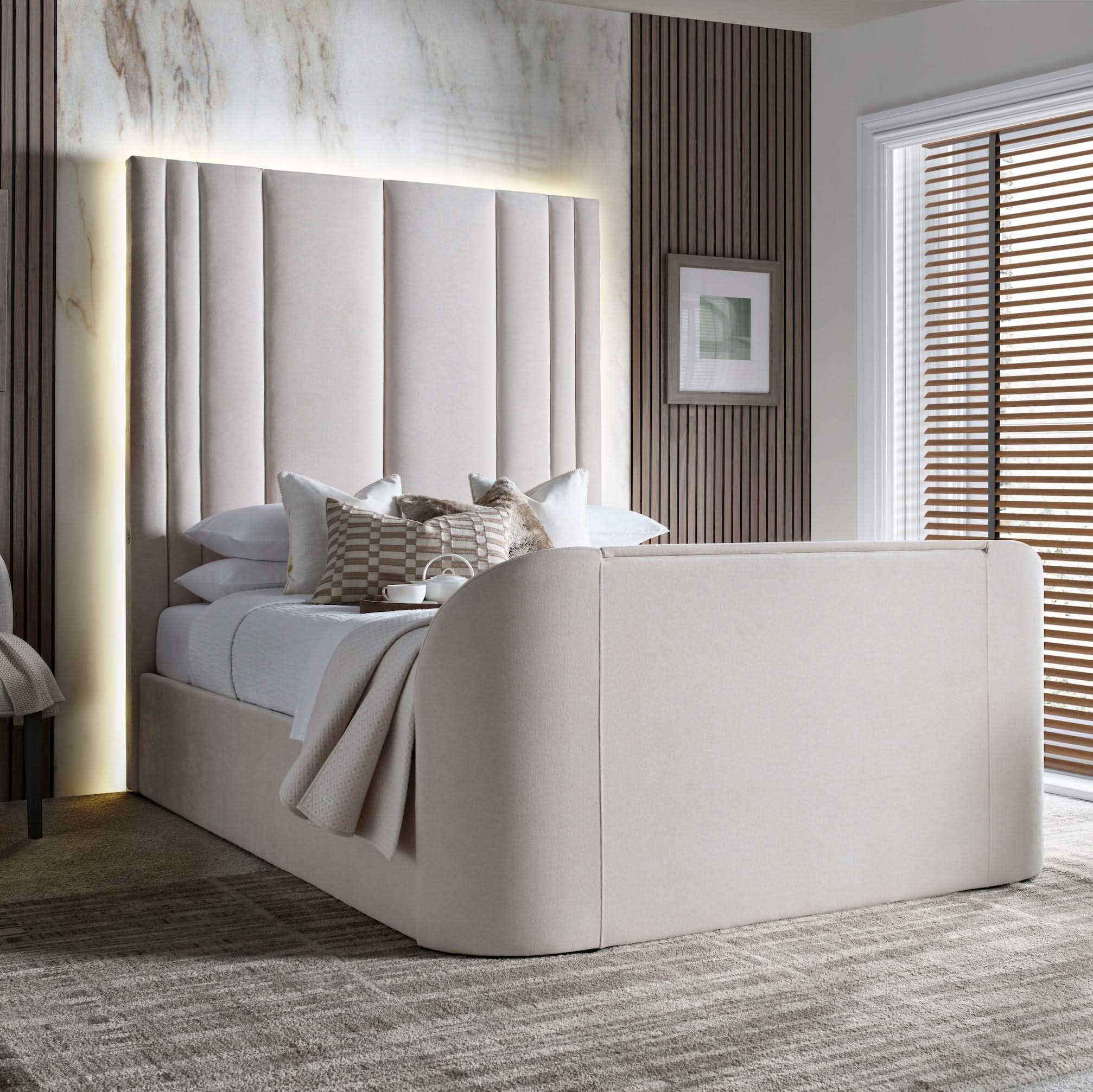 Salisbury Ottoman TV Bed in Soft Cream