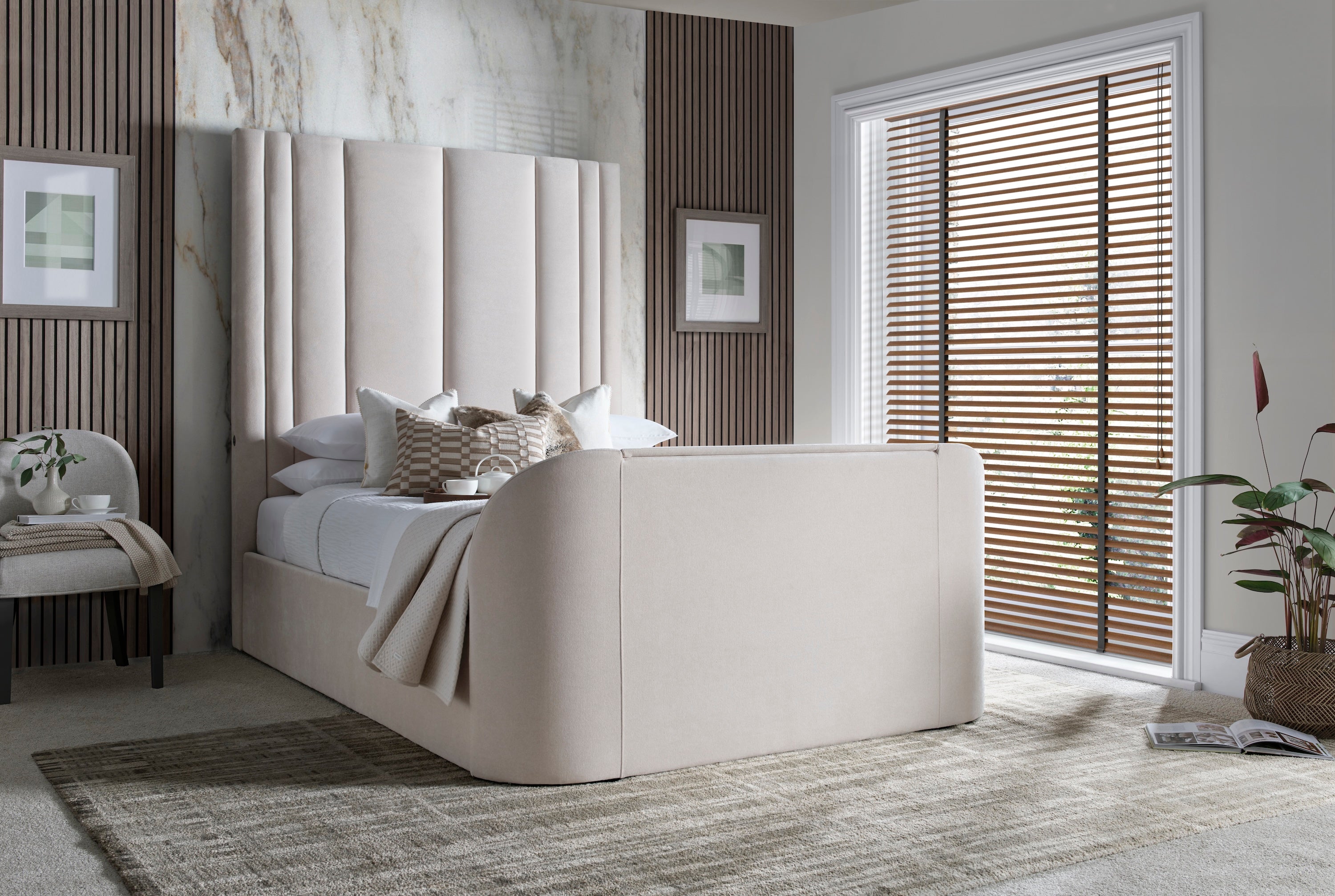 Salisbury Ottoman TV Bed in Soft Cream