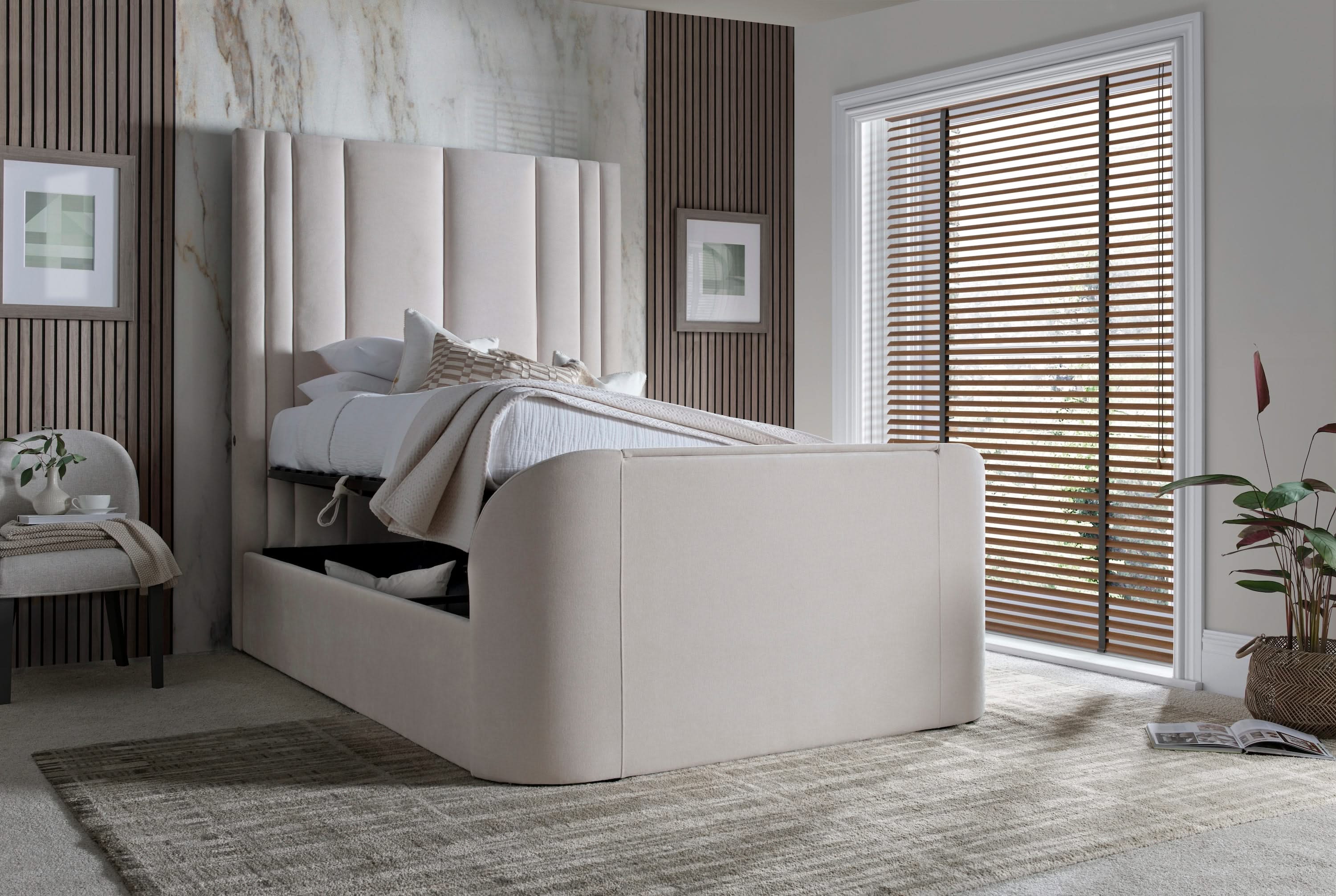 Salisbury Ottoman TV Bed in Soft Cream