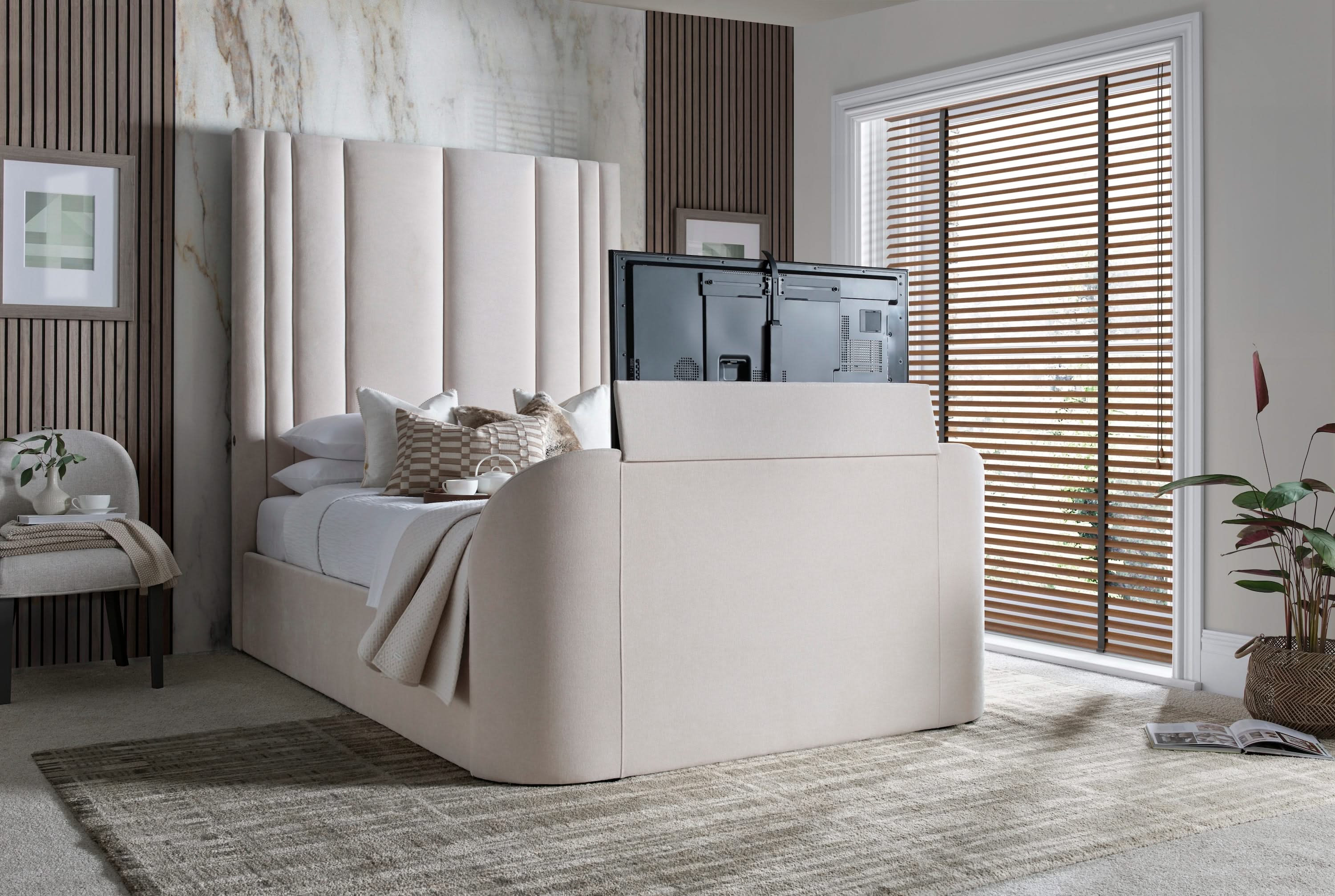 Salisbury Ottoman TV Bed in Soft Cream