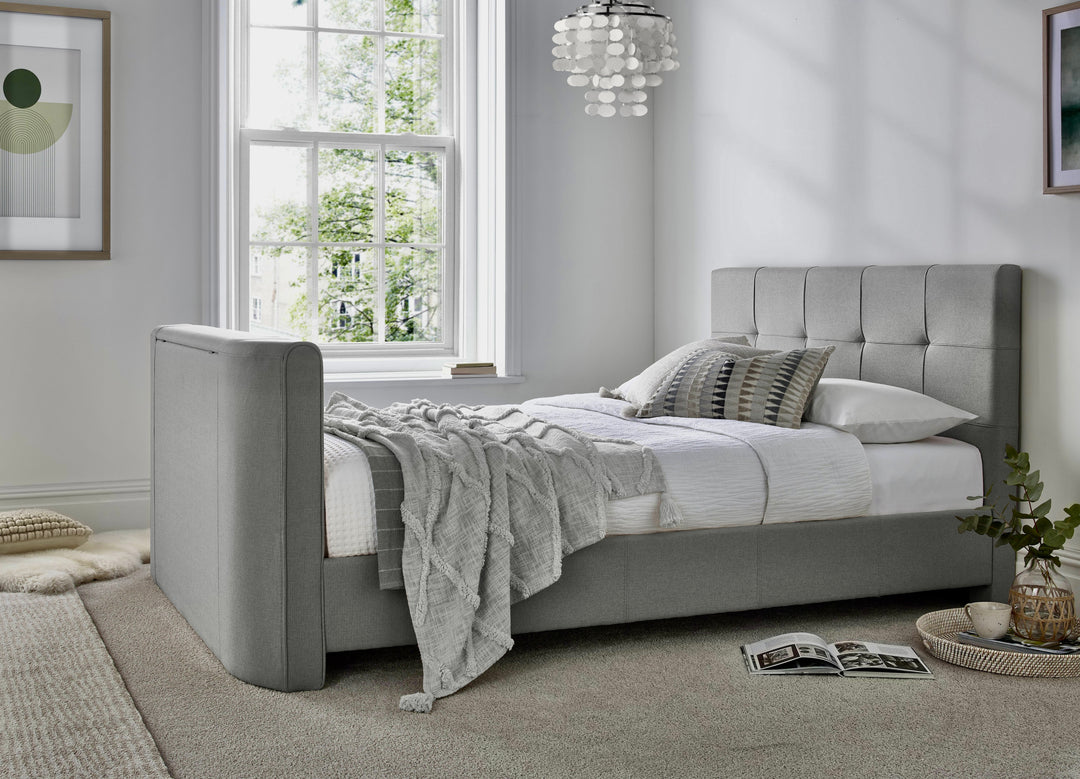 Alpha TV Bed In Grey - 43" TV Capacity with USB Charging