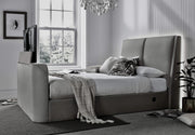 EX Display Vega Ottoman TV Bed in Luxury Grey Faux Suede