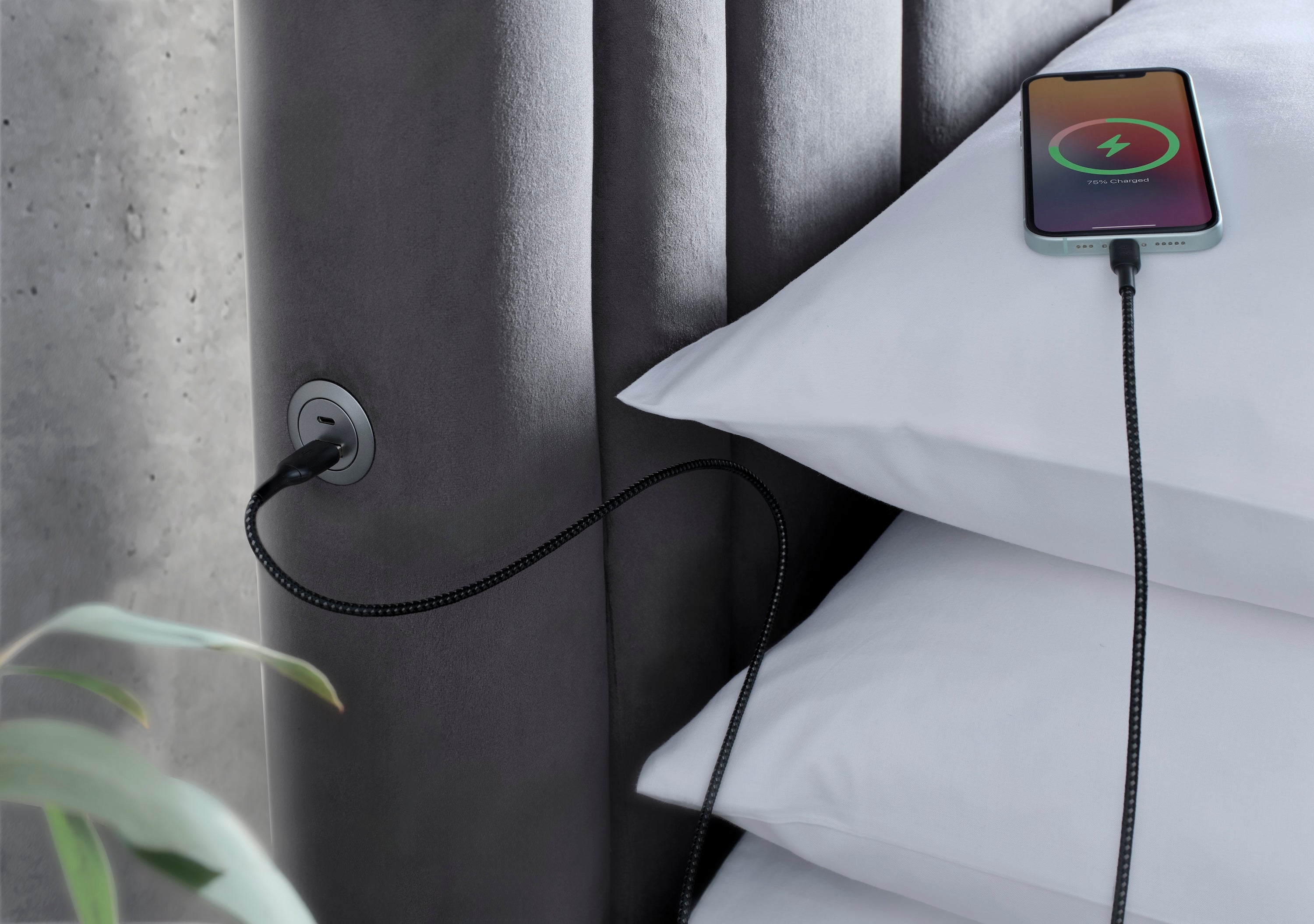 Salisbury Ottoman TV Bed in Grey Velvet