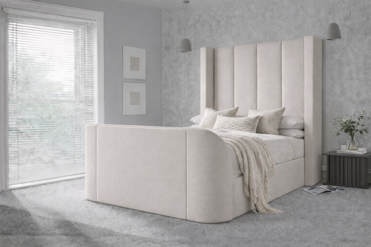 Hampton True Sound 5.1 Soft Cream Ottoman TV Bed