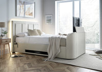 Harlem II Light Stone Fabric Ottoman TV Bed