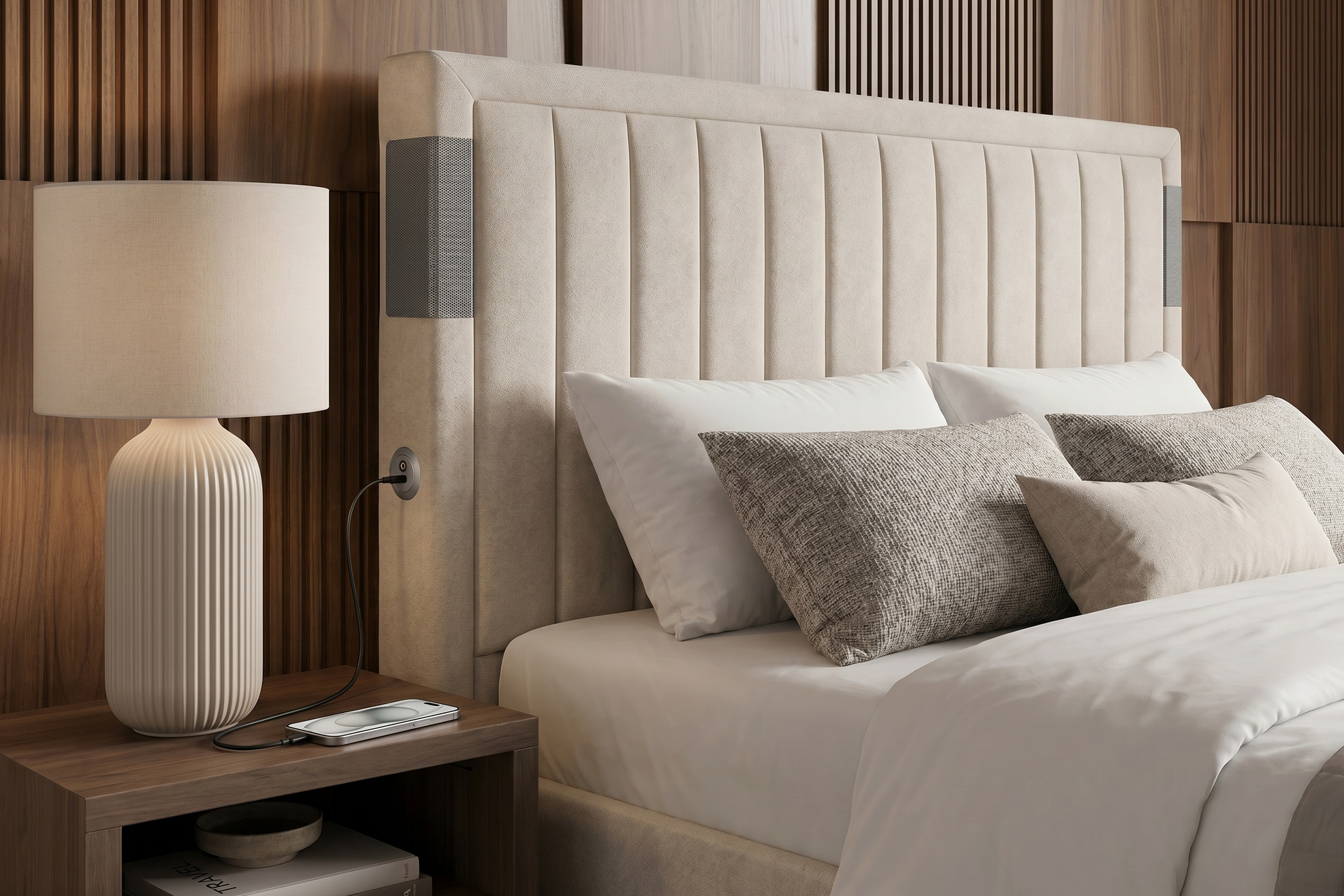 Chelmsford True Sound 5.1 TV Bed in Soft Cream